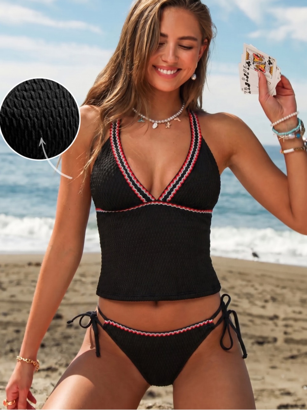 Cupshe Tankini set Cupshe Night Dip Black two piece set